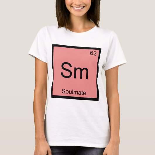 Sm - ソウルメイト 面白い 化学 元素記号 Tシャツ (正面)