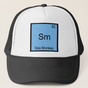Sm - ユニークなサモンキー 化学元素記号Tシャツ キャップ