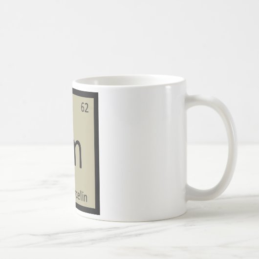 Sm -聖者Marcellinのチーズ化学記号 コーヒーマグカップ (右)