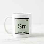 Sm -薄板金おもしろいな化学要素の記号T コーヒーマグカップ (左)