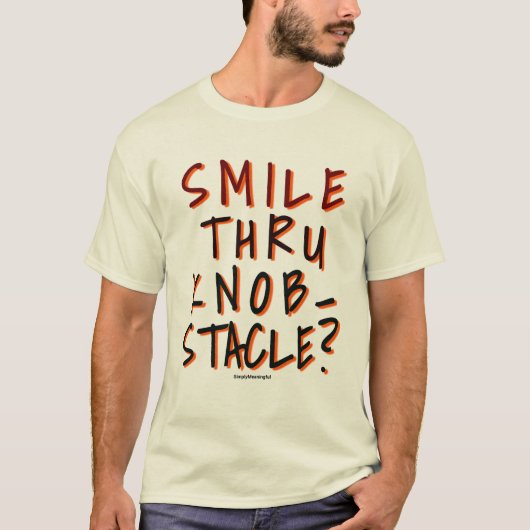 sm!le thrU kn0bst@cle 😁 Tシャツ (正面)