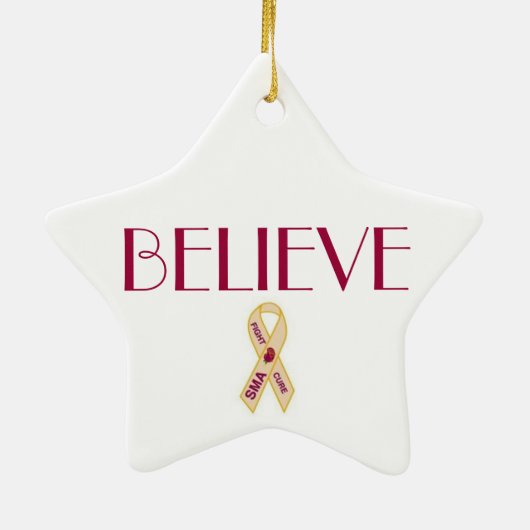 SMAの認識度のリボンのオーナメントを信じて下さい セラミックオーナメント (裏面)