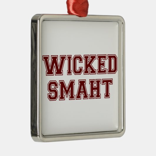 (Smahtの)悪賢く頭が切れるな大学ボストン メタルオーナメント (右)