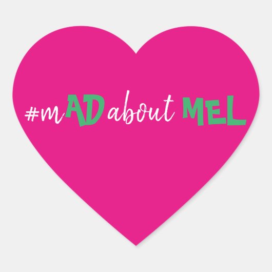 Smalハートハッシュタグバチェロレッテステッカーピンク ハートシール (正面)