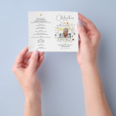 SMALLお祝い・オブ・ライフ・フォト葬儀プログラム チラシ (手)