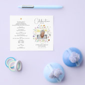 SMALLお祝い・オブ・ライフ・フォト葬儀プログラム チラシ (シングル)