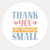 Smallショッピングありがとう – Small Business ラウンドシール (正面)
