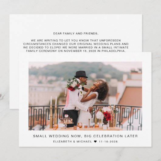 Small結婚のPhoto Elopement結婚の (正面/裏面)