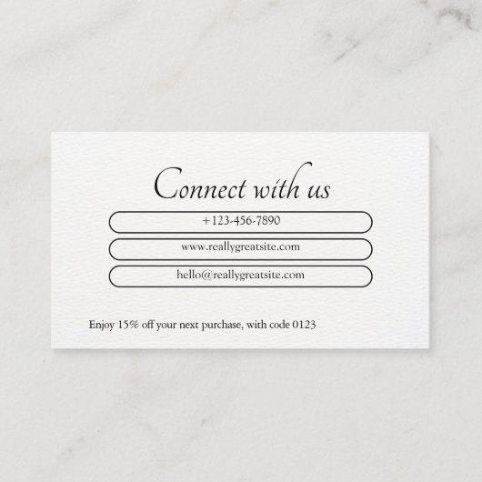 Small パーソナライズされた Business Thank You Notes 名刺 (裏面)