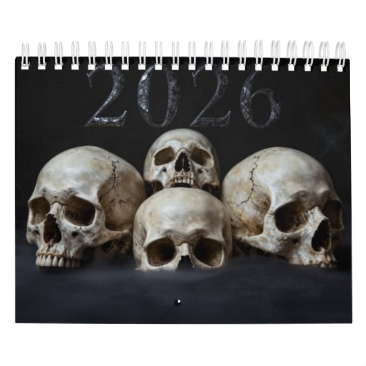 Small 2026 Skull Art Calendar カレンダー (カバー)