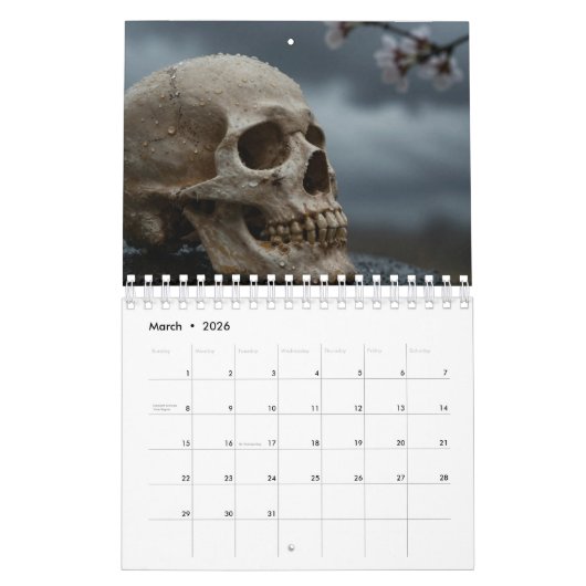 Small 2026 Skull Art Calendar カレンダー (3月 2026)