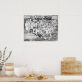 Small 24 x 18" Monsters of the United States ポスター (キッチン)