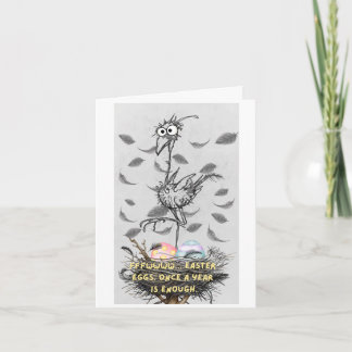 Small, 4" x 5.6"Folded Funny Easter Card サンキューカード