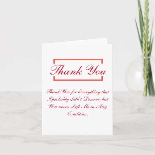 Small, 4" x 5.6" Folded Thank You Card for special サンキューカード (正面)