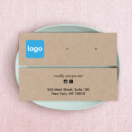 Small Add Logo Stud Kraft Earring Display Card