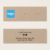 Small Add Logo Stud Kraft Earring Display Card (正面&裏面)