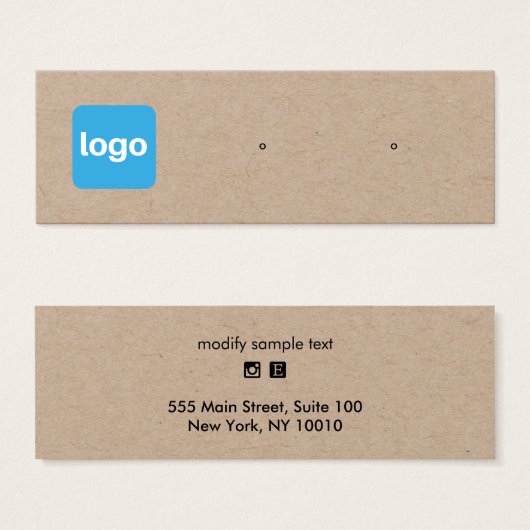 Small Add Logo Stud Kraft Earring Display Card (正面&裏面)