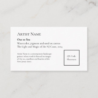 Small Add QR Code Art Show Display Placards ノートカード