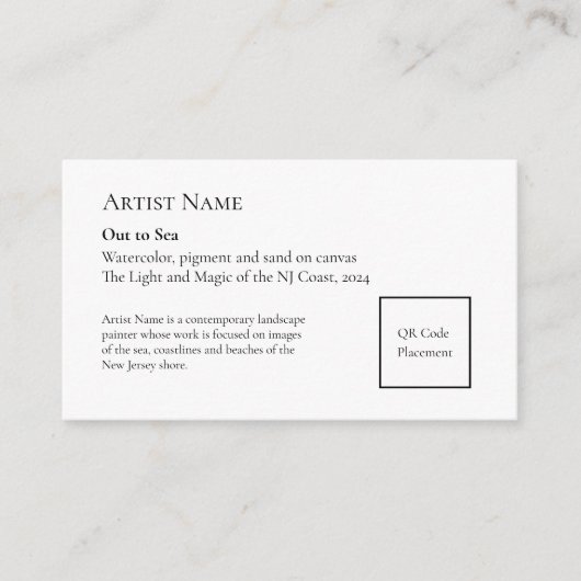 Small Add QR Code Art Show Display Placards ノートカード (正面)