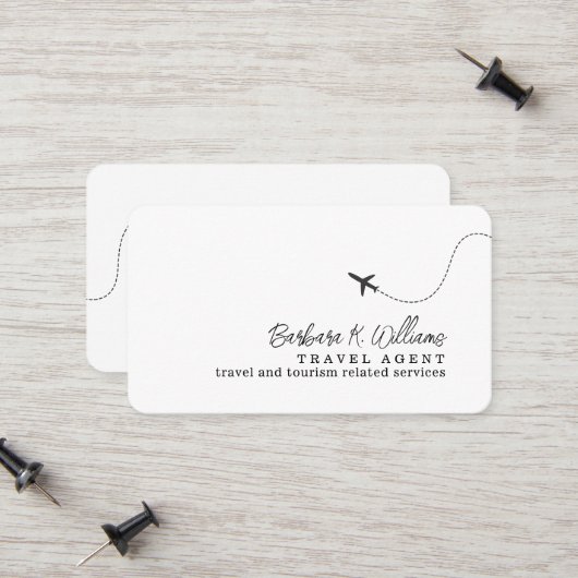 Small Airplane Travel Agent White コーリングカード (正面/裏面インサイチュ)