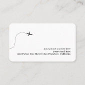 Small Airplane Travel Agent White コーリングカード (裏面)