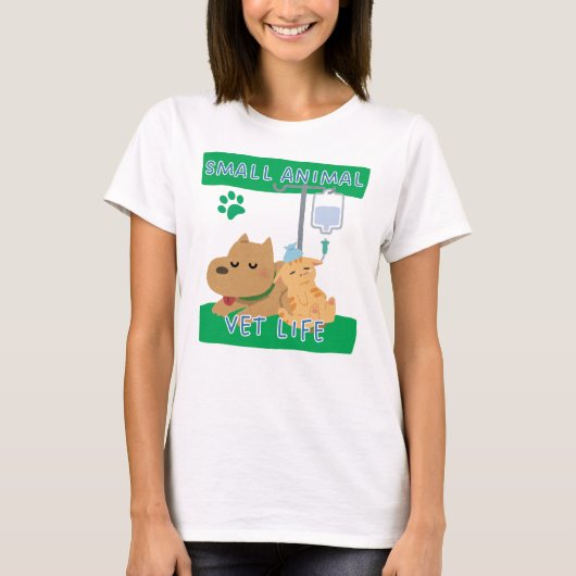 Small Animal Vet Life – Vet Dog and Cat Design Tシャツ (正面)
