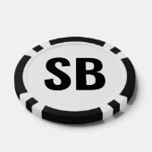 Small Blind SB Simple Black White Text Poker Chips ポーカーチップ (シングル)