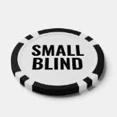 Small Blind Simple Black White Text ポーカーチップ (シングル)