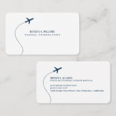 Small Blue Plane White Travel Consultant  名刺 (正面/裏面)