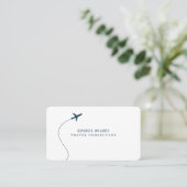 Small Blue Plane White Travel Consultant  名刺 (スタンド正面)