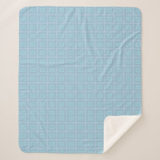 Small blue squares. シェルパブランケット (正面)