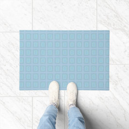 Small blue squares. ドアマット