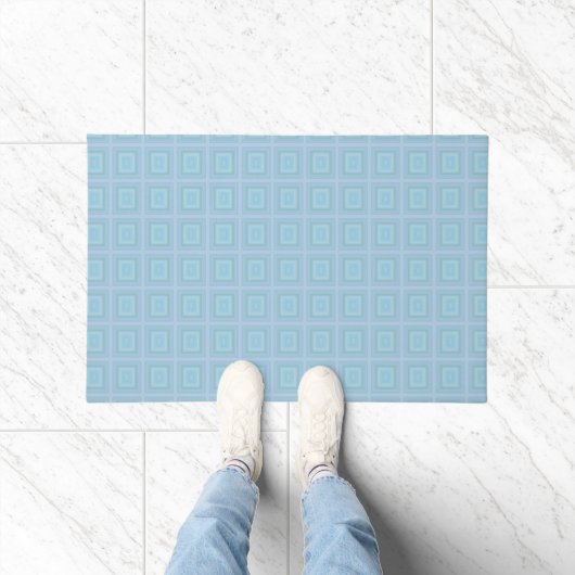 Small blue squares. ドアマット (室内)