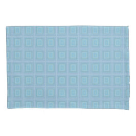 Small blue squares. 枕カバー