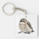 Small Brown Garden Bird Photo キーホルダー (正面)