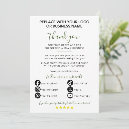 Small Businessご注文ありがとうございます 招待状 (スタンド正面)