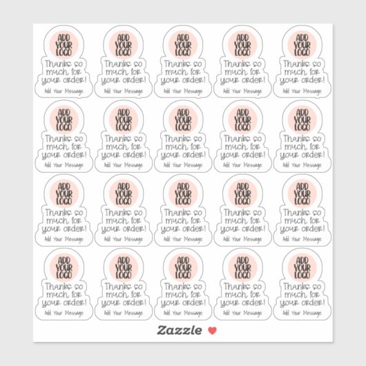 Small Businessの感謝してい注文にロゴを追加 シール (シート)