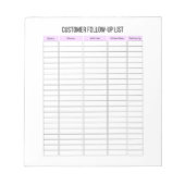Small Businessカスタマ後を追ーアップ一覧メモ帳 ノートパッド (正面)