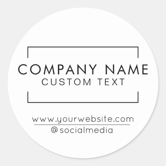 Small Business モダン Companyステッカー ラウンドシール (正面)