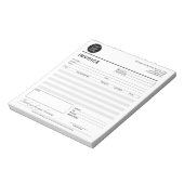 Small Business モダン Invoice Sales Receipt Gray ノートパッド (回転)