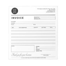 Small Business モダン Invoice Sales Receipt Gray ノートパッド