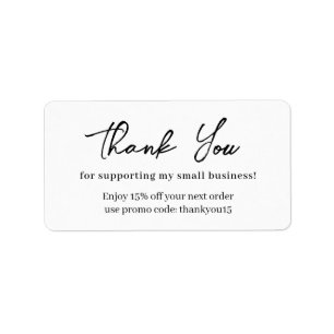 Small Business モダン Thank You Script Packaging ラベル