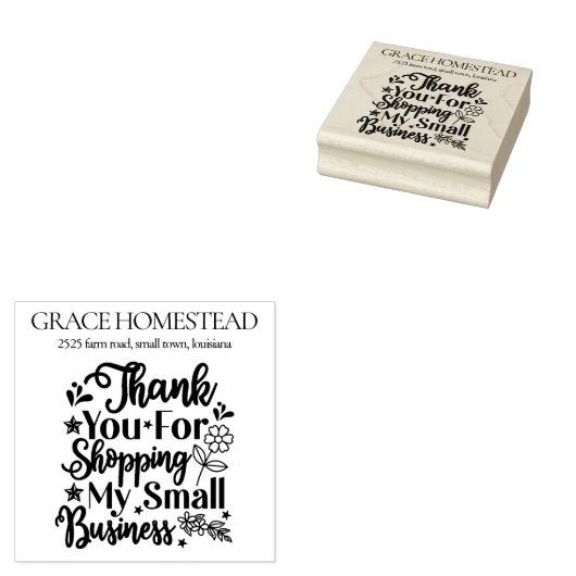 Small Business Add Nameをサポートしていただき、ありがとうございます ラバースタンプ (押印)