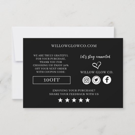 Small Business Branding Thank You Note Card (裏面)