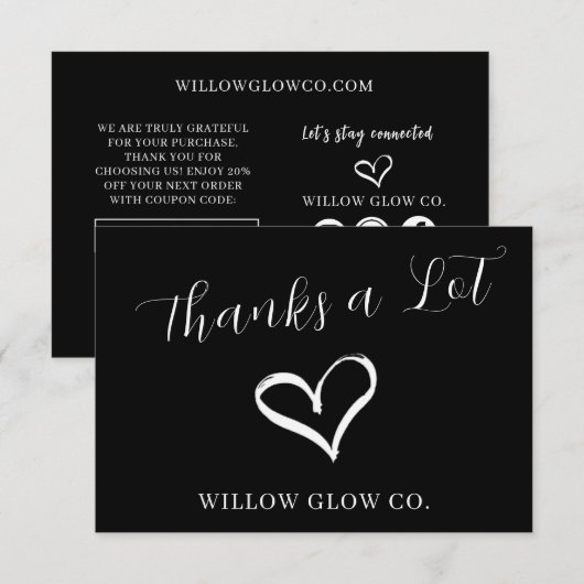 Small Business Branding Thank You Note Card (正面/裏面)