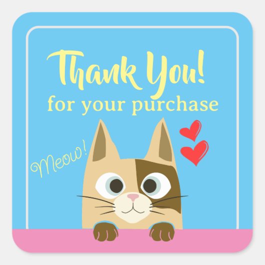 Small Business Catありがとう スクエアシール (正面)