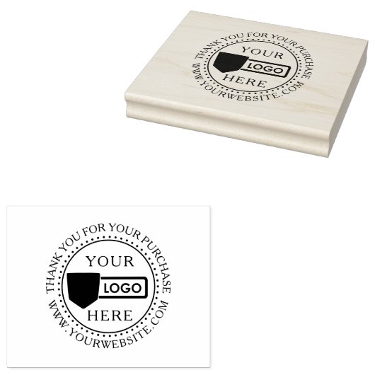 Small Business Custom Wood Art Stamp with Logo ラバースタンプ (押印)