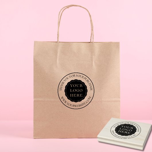 Small Business Custom Wood Art Stamp with Logo ラバースタンプ