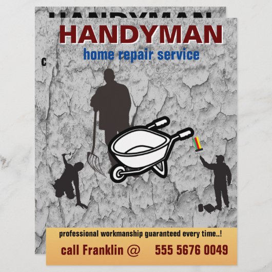 Small Business Home Repair Handyman Service Flyer (正面/裏面)