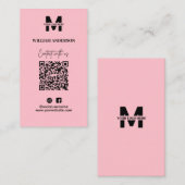 Small Business Instagram Facebook QRコードピンク エンクロージャーカード (正面/裏面)